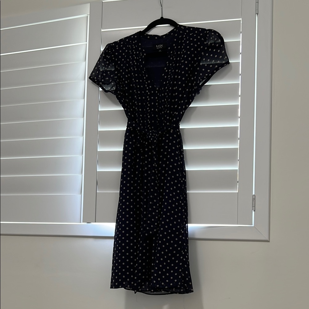 MSK Navy Polka Dot Dress